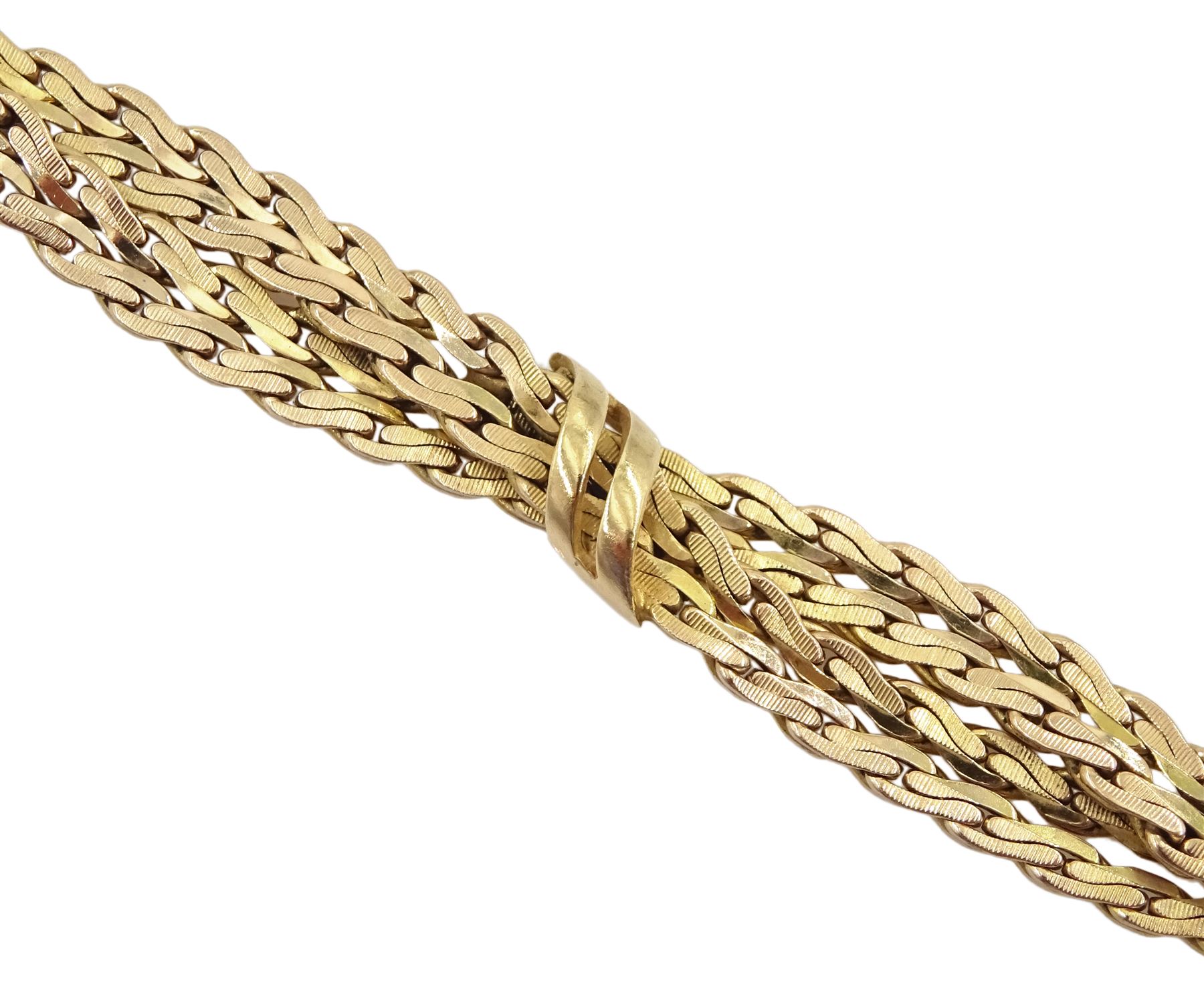 9ct gold fancy twist link bracelet - Image 2 of 3