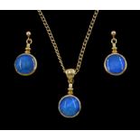 9ct gold blue moonstone pendant