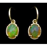 Pair of 9ct gold opal pendant stud earrings