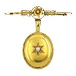 Victorian gold pearl locket