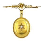 Victorian gold pearl locket