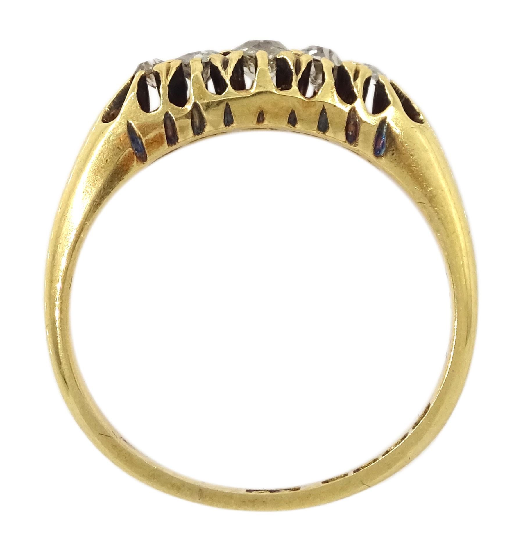 Edwardian 18ct gold five stone diamond ring - Image 4 of 4