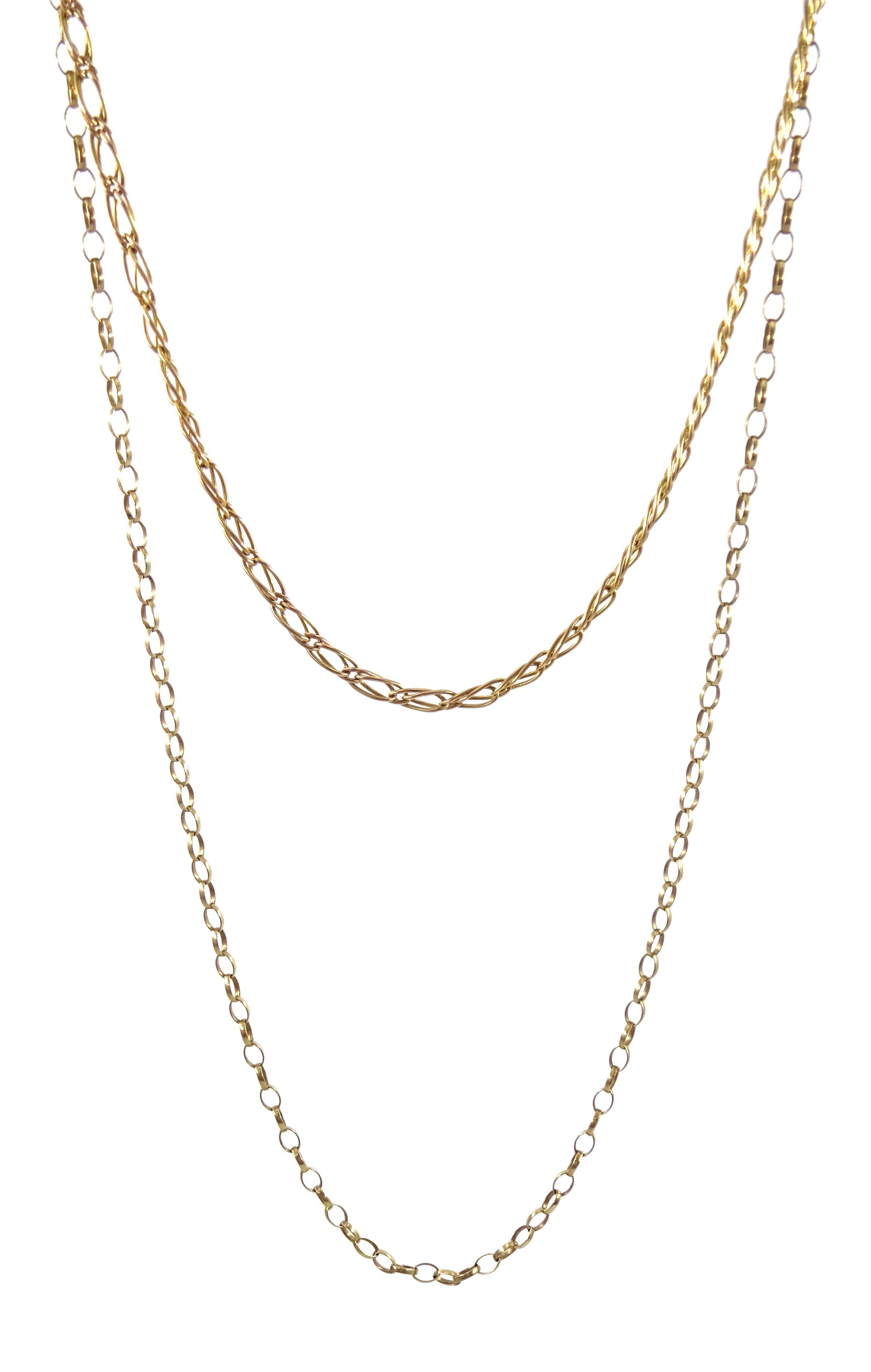 Two 9ct gold chain necklaces