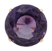Rose gold single stone synthetic alexandrite ring