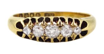 Edwardian 18ct gold five stone diamond ring