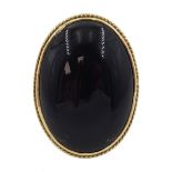 9ct gold oval black onyx ring