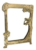 Art Nouveau style mirror in the manner of WMF