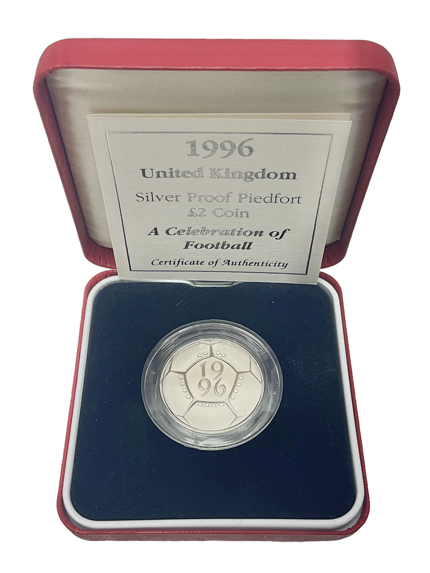 The Royal Mint United Kingdom 1996 'A Celebration of Football' silver proof piedfort two pound coin