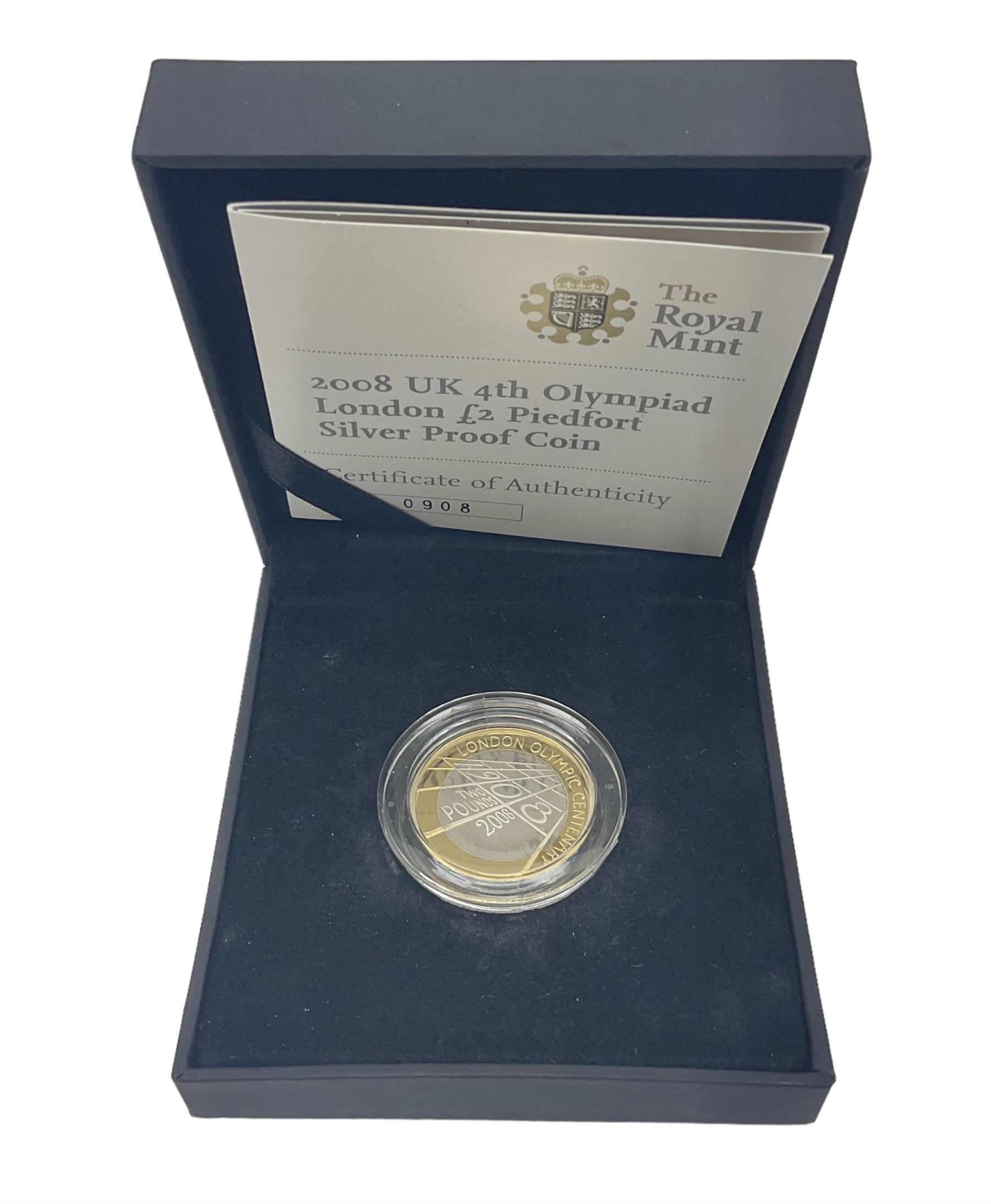The Royal Mint United Kingdom 2010 ''4th Olympiad London' silver proof piedfort two pound coin