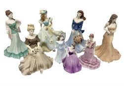 Eight Coalport figures of ladies