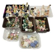 Collection of miniature composite dolls house figures