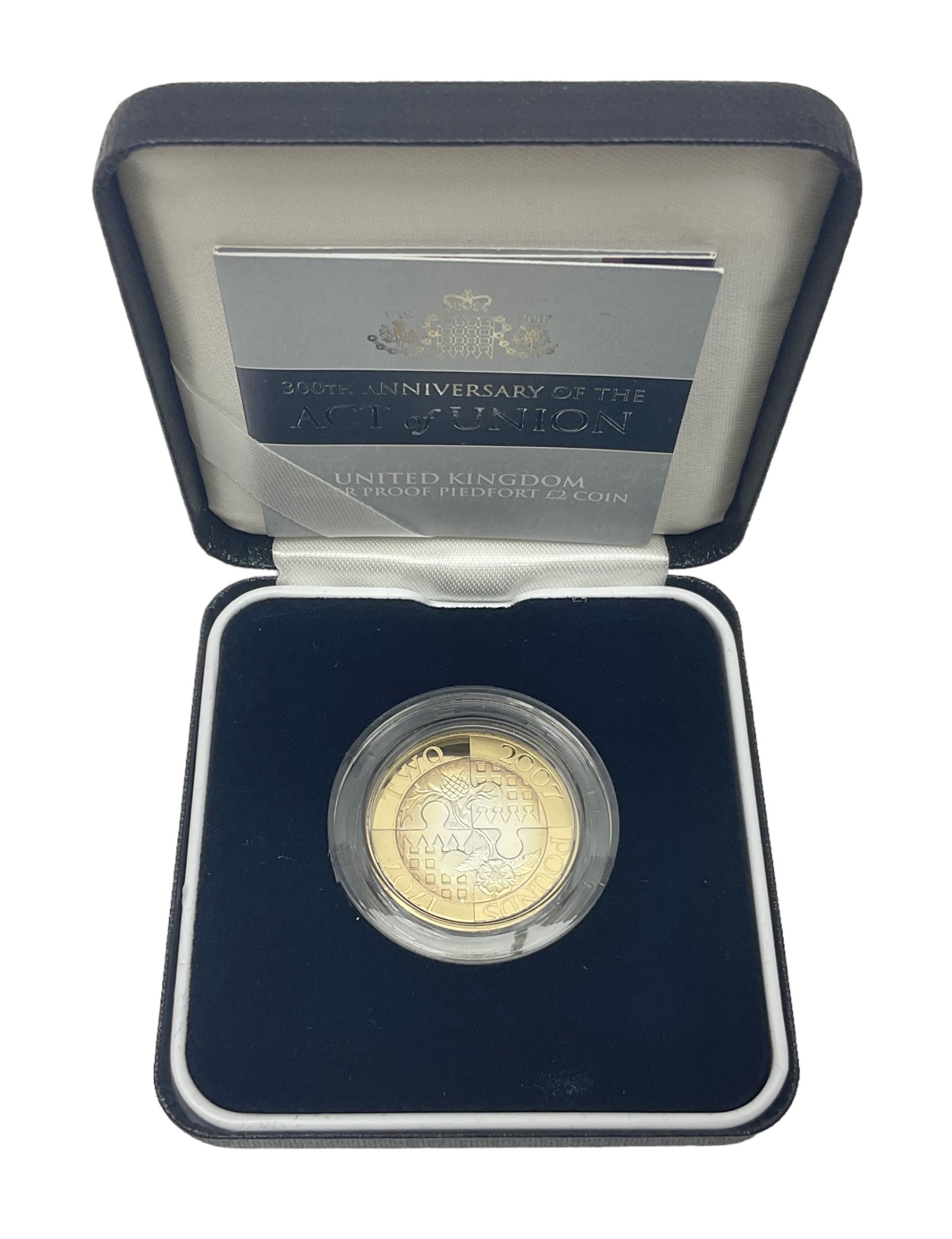 The Royal Mint United Kingdom 2007 '300th Anniversary of The Act Of Union' silver proof piedfort two