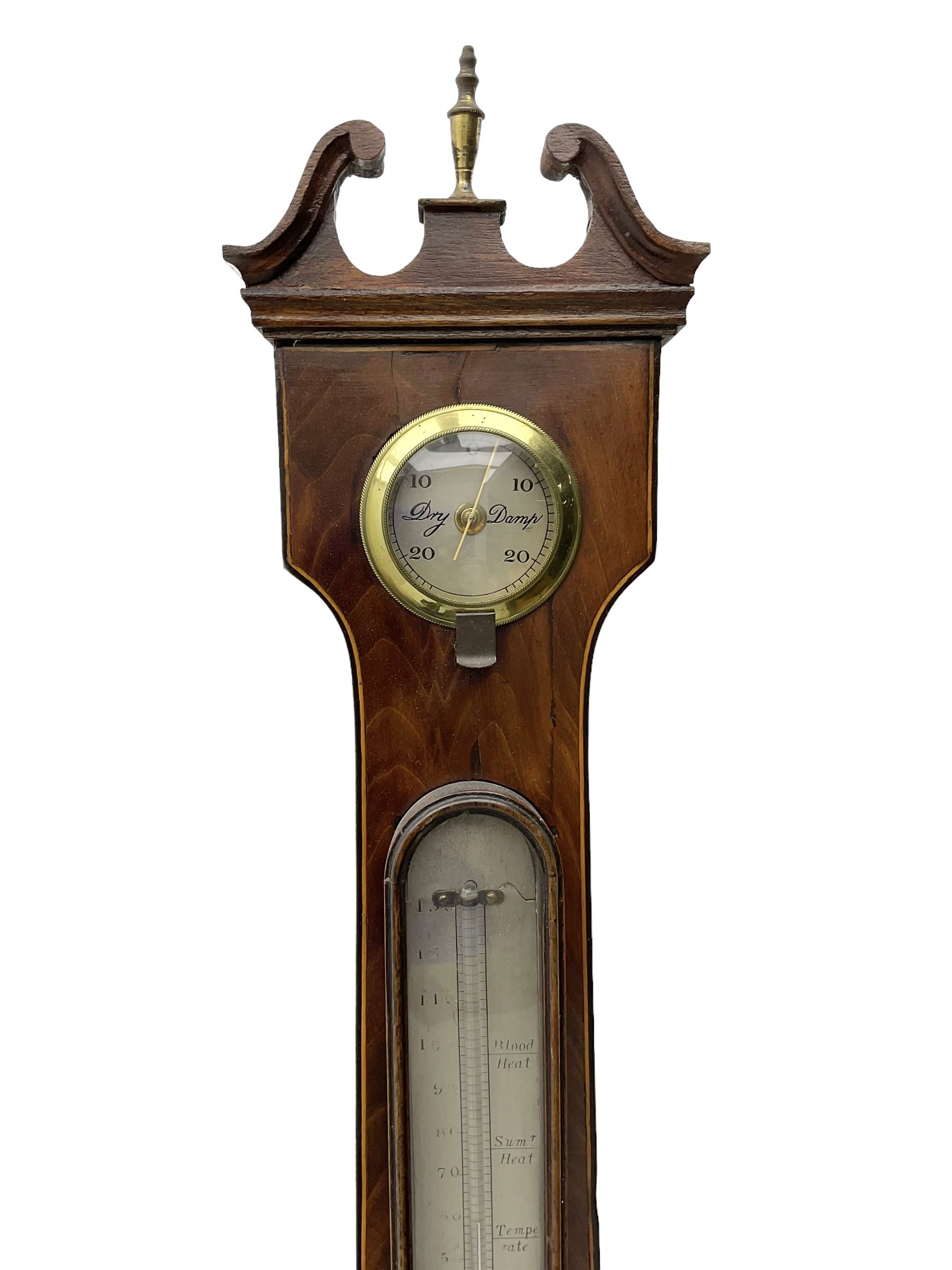 Late 19th century mahogany mercury barometer by Ciceri & Pine Edinburgh - with a swans neck pedim - Image 3 of 5