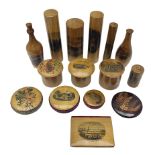 Collection of Mauchline ware and similar relating to sewing