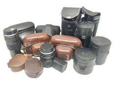 Collection of camera bodies and lenses