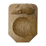 Mouseman oak pin tray