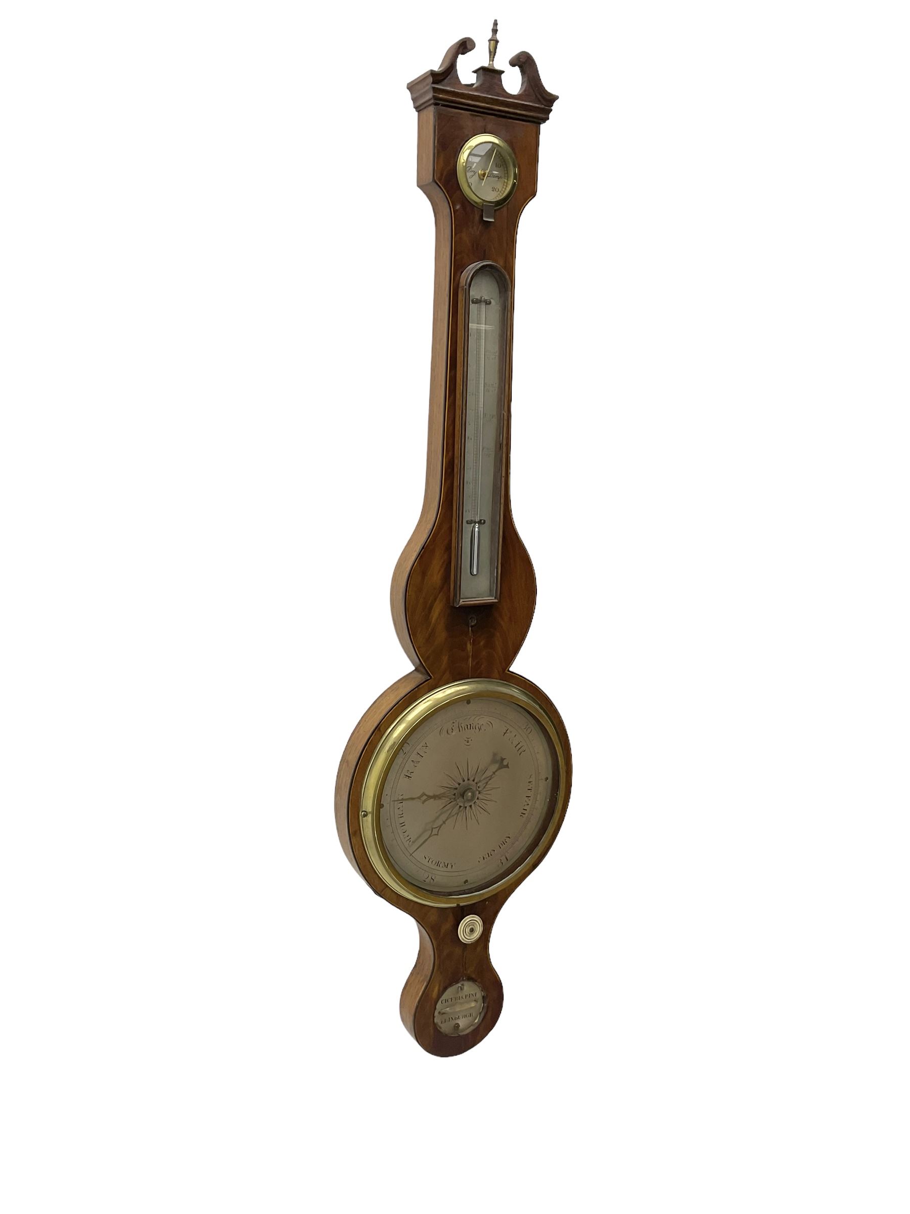 Late 19th century mahogany mercury barometer by Ciceri & Pine Edinburgh - with a swans neck pedim - Image 4 of 5