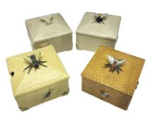 Four square honey boxes with lids