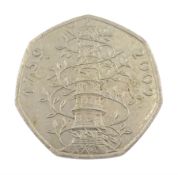 Queen Elizabeth II United Kingdom 2009 Kew Gardens fifty pence coin