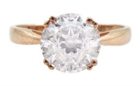 9ct rose gold single stone cubic zirconia ring