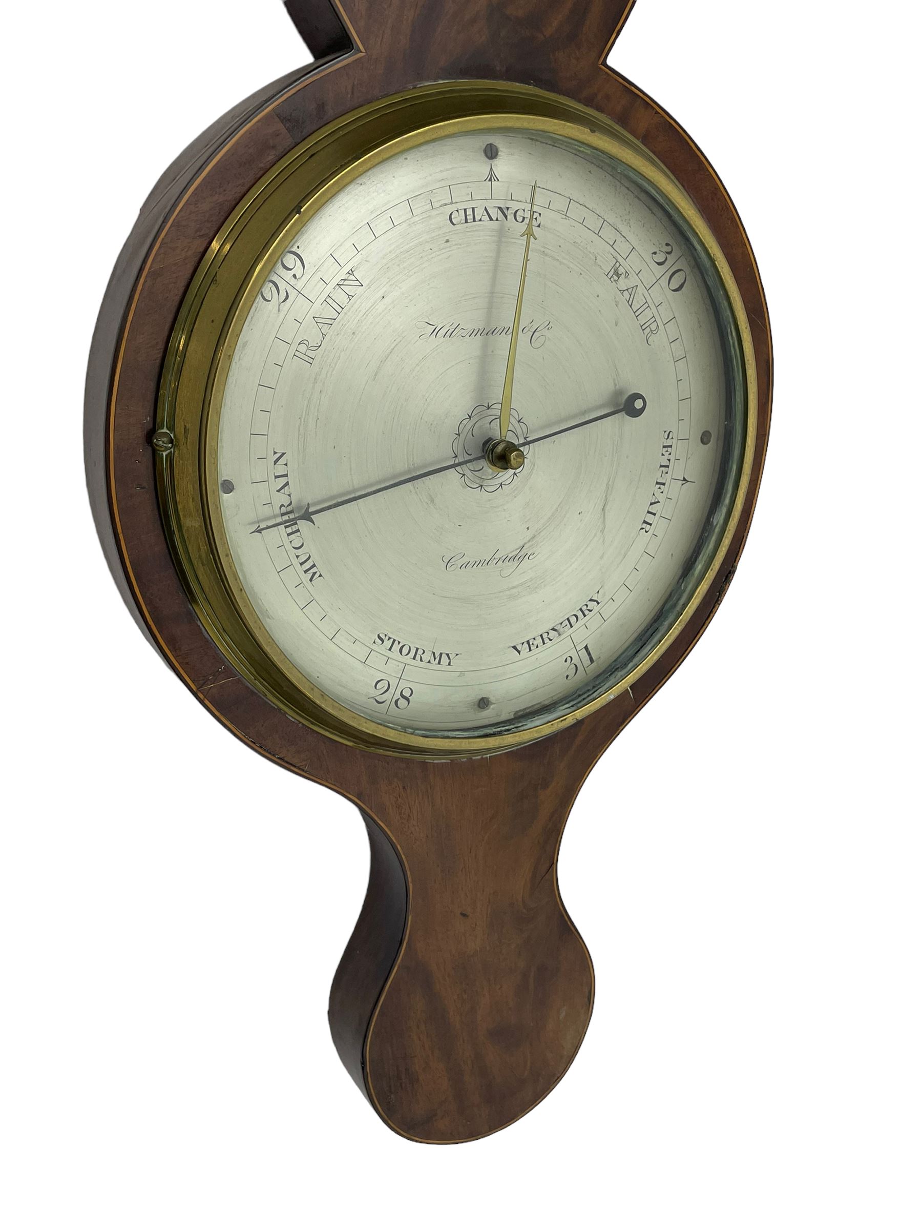 Hitzman & Co of Cambridge - Early 19th century mahogany mercury wheel barometer c1830 - Image 5 of 7