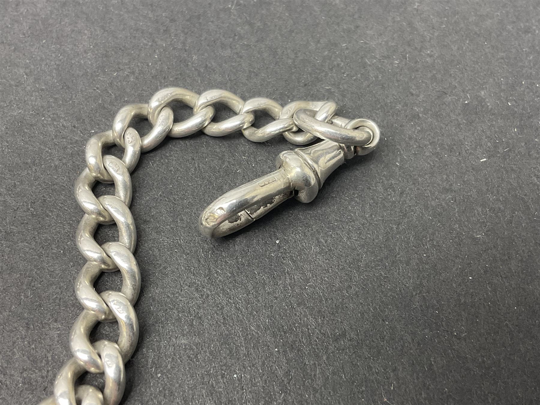 Victorian silver tapering Albert chain - Image 5 of 6