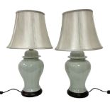 Pair of table lamps of baluster form