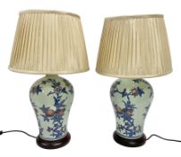 Pair of table lamps of baluster form