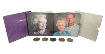 Seven Queen Elizabeth II United Kingdom five pound coins
