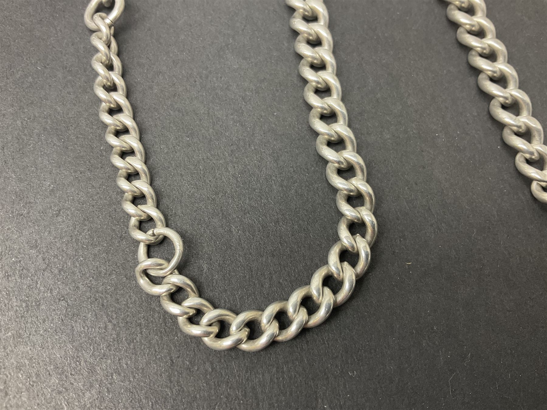 Victorian silver tapering Albert chain - Image 4 of 6