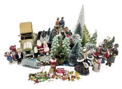 Collection of miniature dolls house Christmas figures and decorations