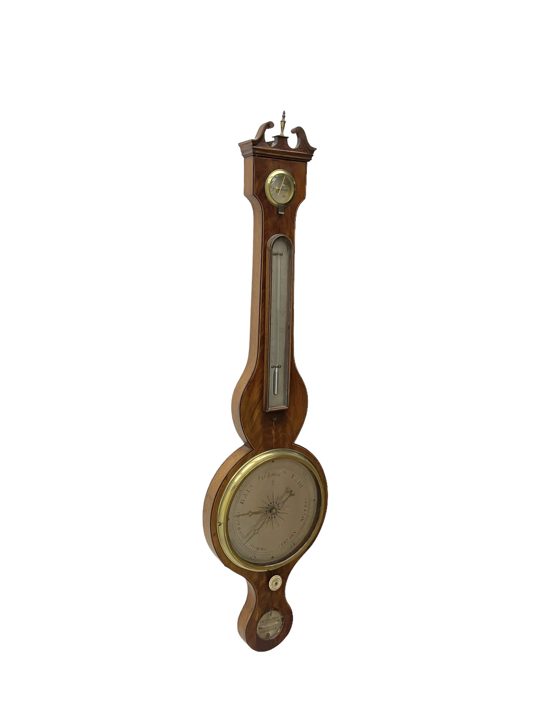 Late 19th century mahogany mercury barometer by Ciceri & Pine Edinburgh - with a swans neck pedim - Image 5 of 5