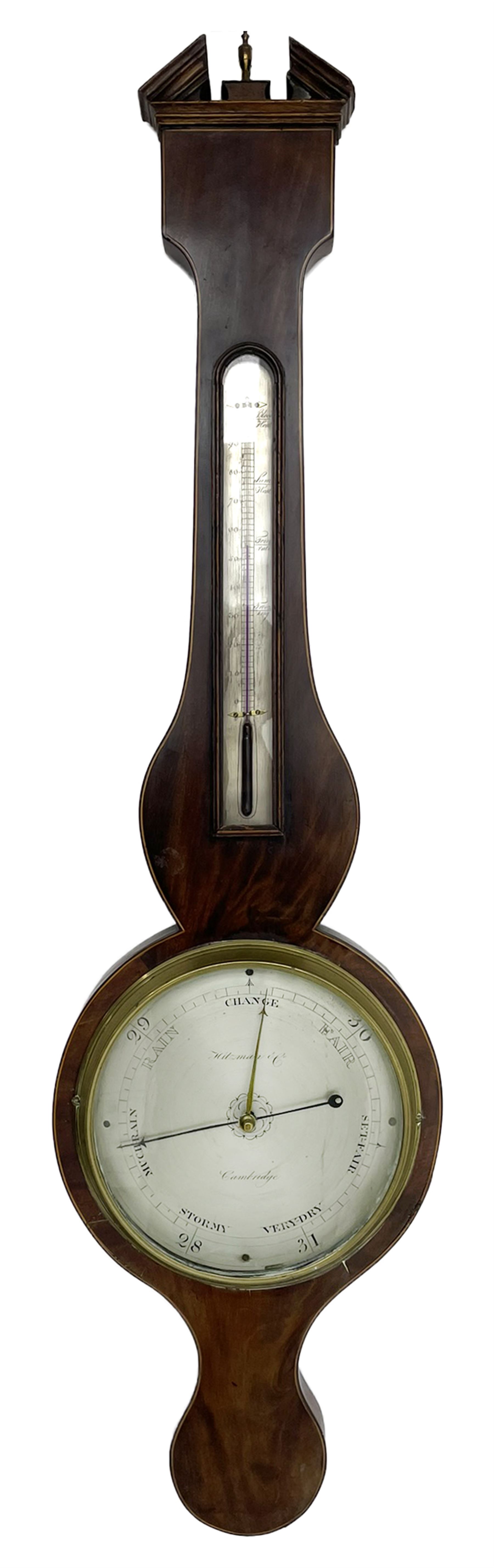 Hitzman & Co of Cambridge - Early 19th century mahogany mercury wheel barometer c1830 - Image 7 of 7