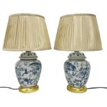 Pair of table lamps of baluster form