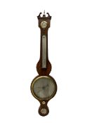 Late 19th century mahogany mercury barometer by Ciceri & Pine Edinburgh - with a swans neck pedim