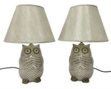 Pair of table lamps of in the form of owls