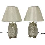 Pair of table lamps of in the form of owls