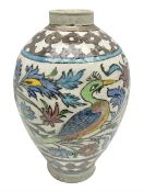 Persian stoneware vase of baluster form