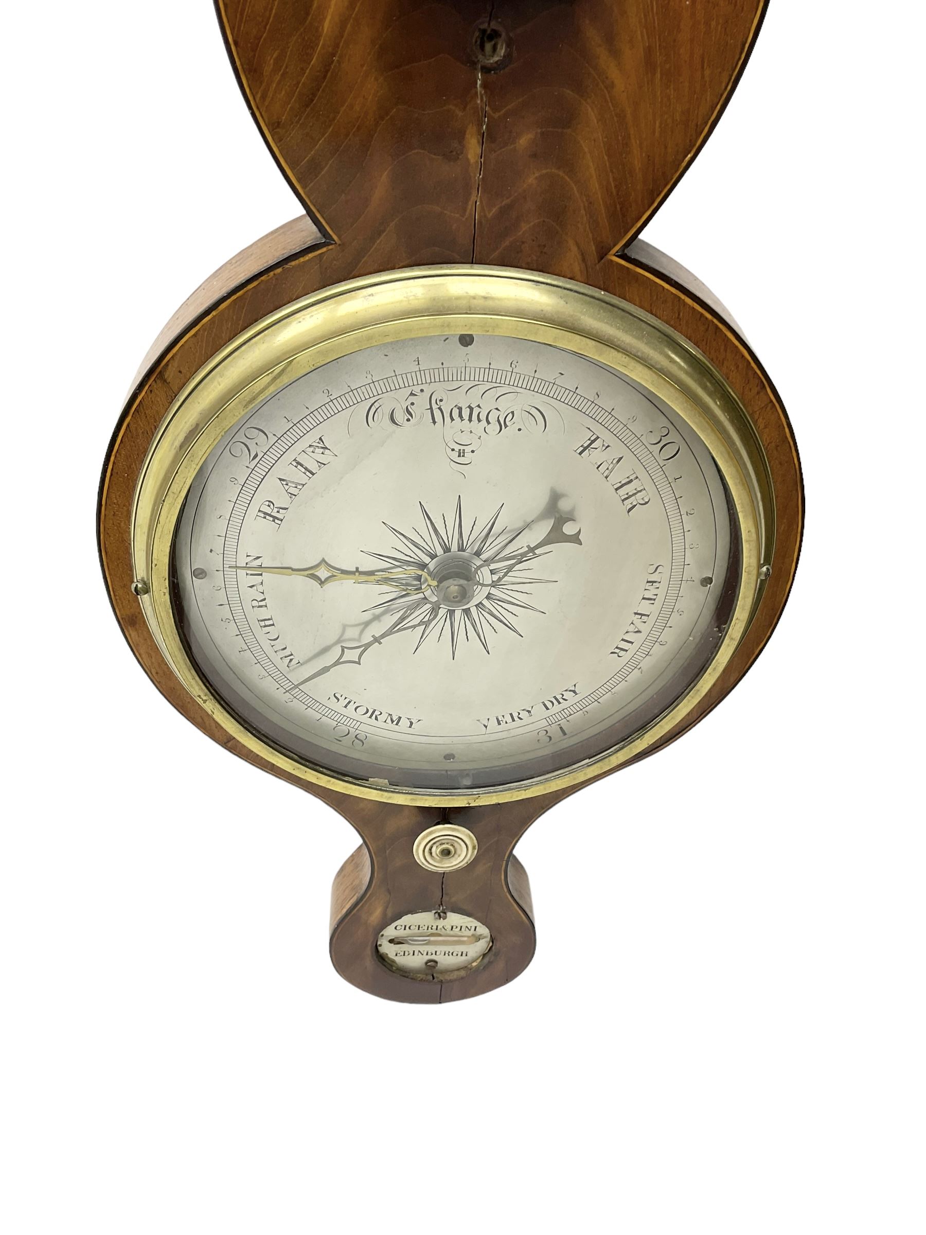 Late 19th century mahogany mercury barometer by Ciceri & Pine Edinburgh - with a swans neck pedim - Image 2 of 5