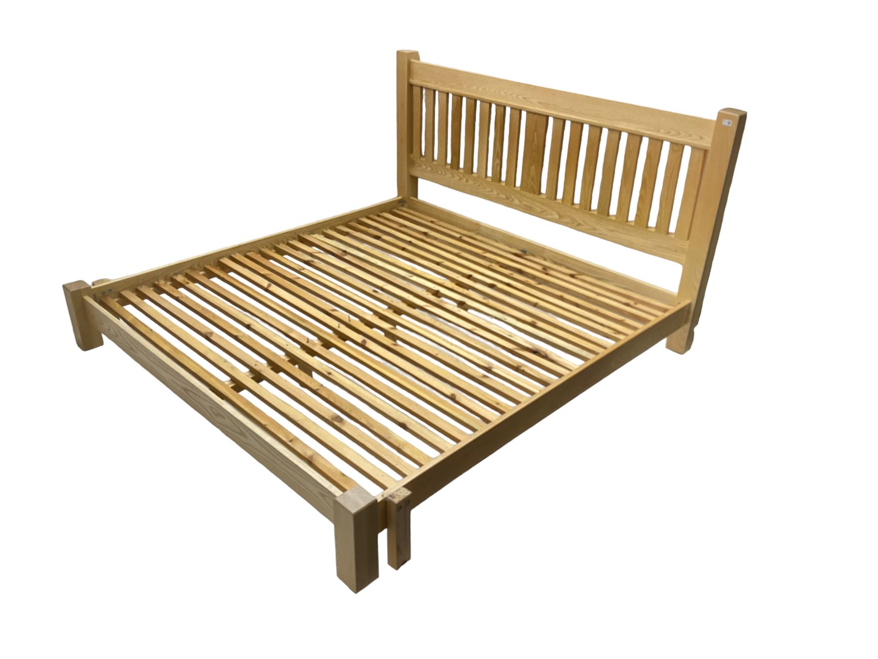 Light ash framed double bedstead (without mattress) - Image 3 of 4