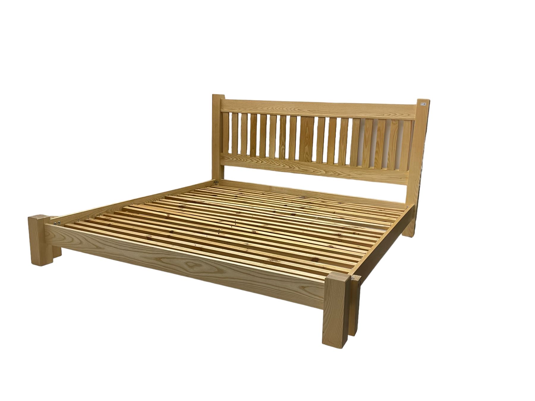 Light ash framed double bedstead (without mattress) - Image 2 of 4