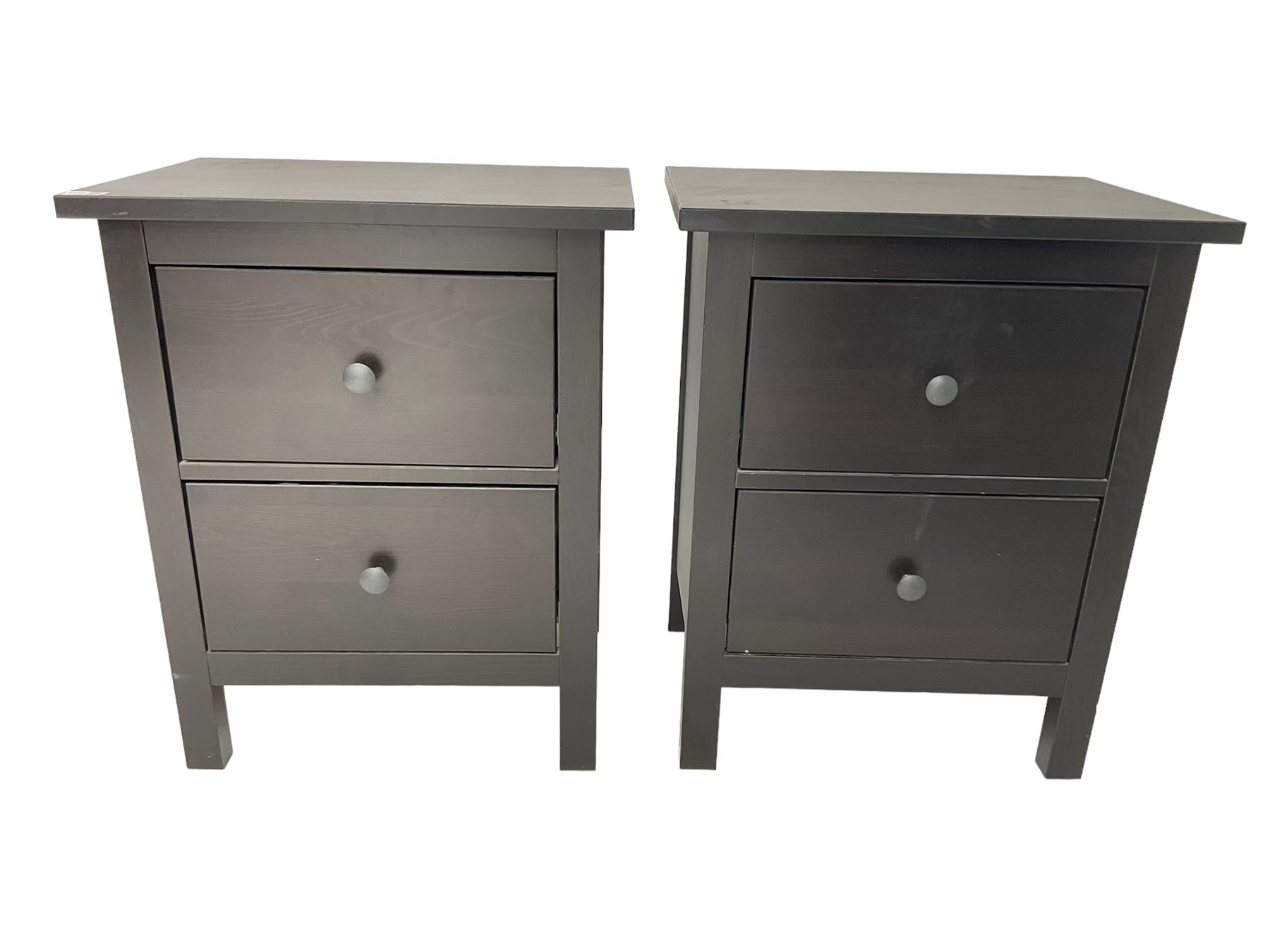 Pair black finish bedside cabinets - Image 2 of 5