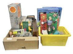 Collection of vintage and later toys and memorabilia to include Merlin's Football sticker book