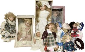 Large collection of porcelain dolls