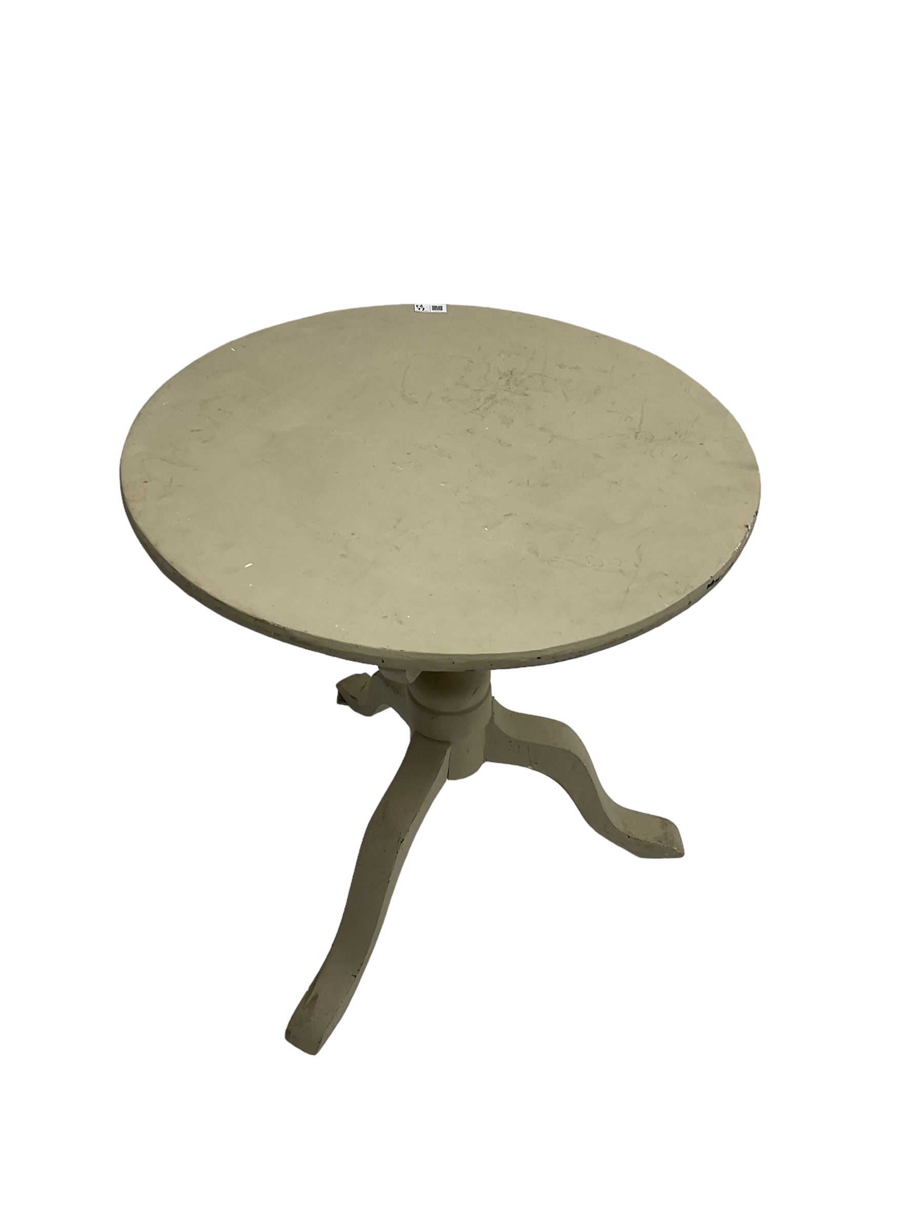 Early 20th century painted circular tilt top tripod table - Image 2 of 2