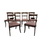 Set four late regency mahogany dining chairs
