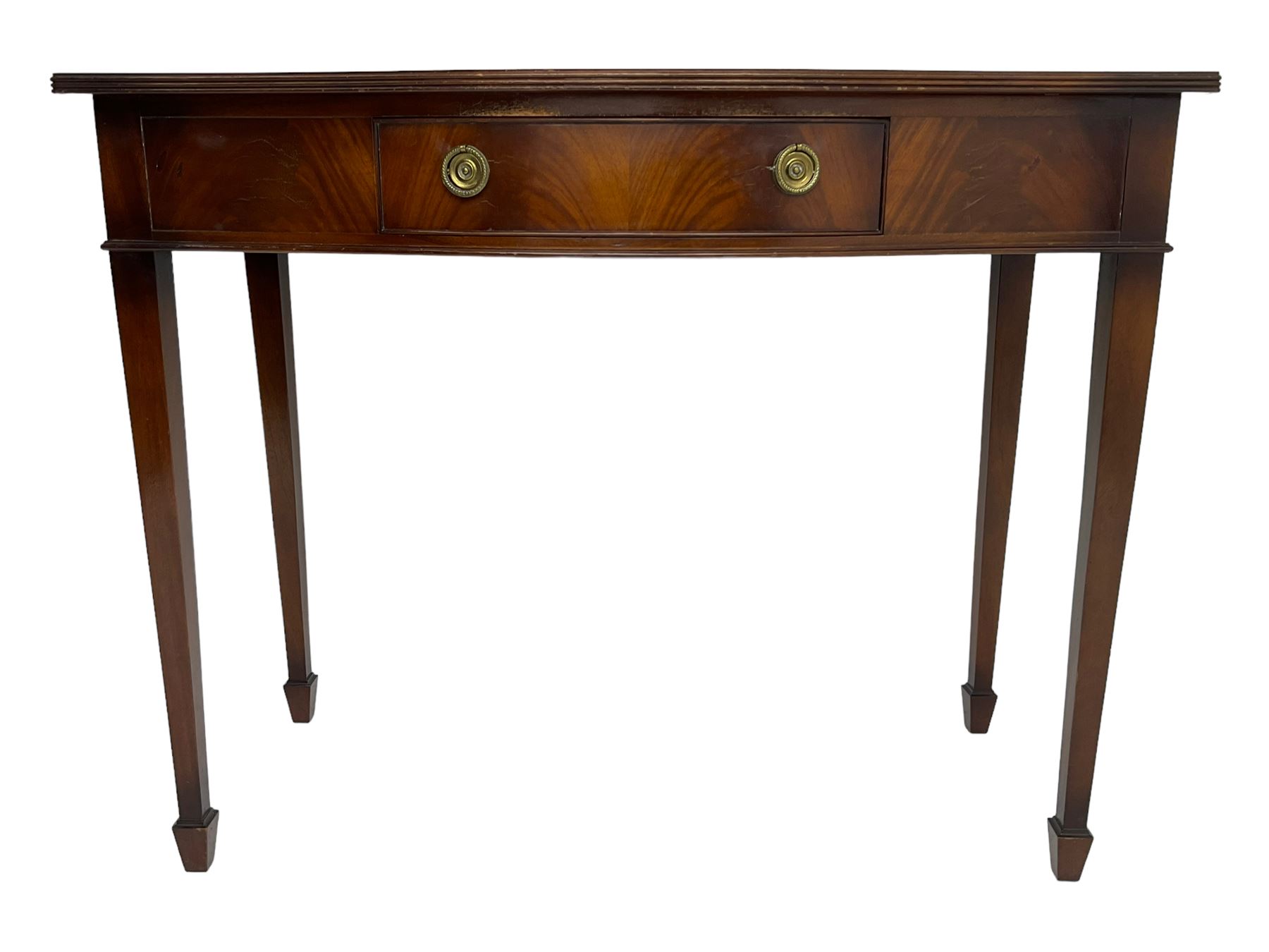 Georgian design mahogany serpentine fronted side table