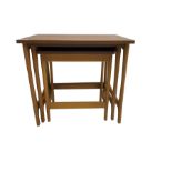 Mid-to late 20th century teak nest of three tables