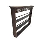 Chippendale design mahogany three-tier plate rack