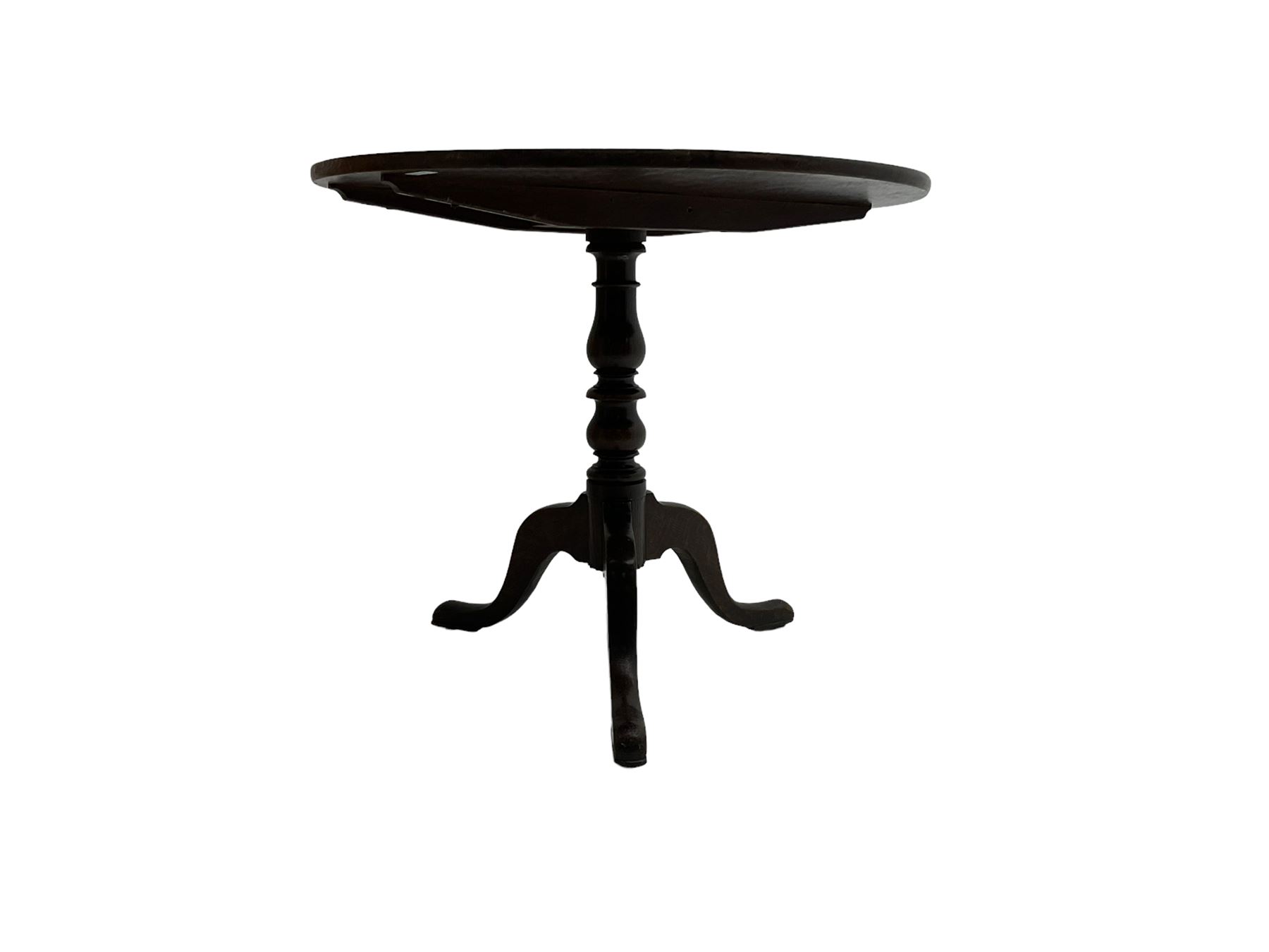 Late 19th century oak tilt-top tripod table - Image 5 of 5